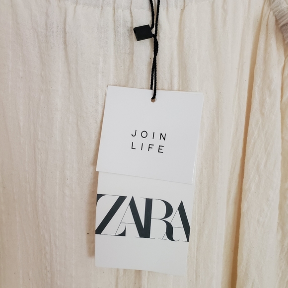 Zara * Cream Maxi Midi Dress Rustic Boho - Picture 6 of 9